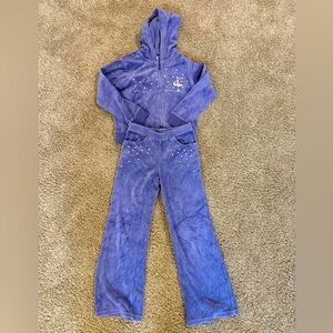 Gymboree size 8 velour flare leg jogging set.